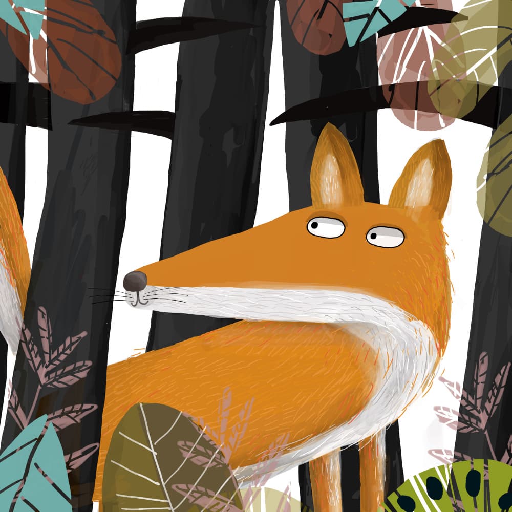 Curious Forest Fox by Carla Daly — canvas wall art