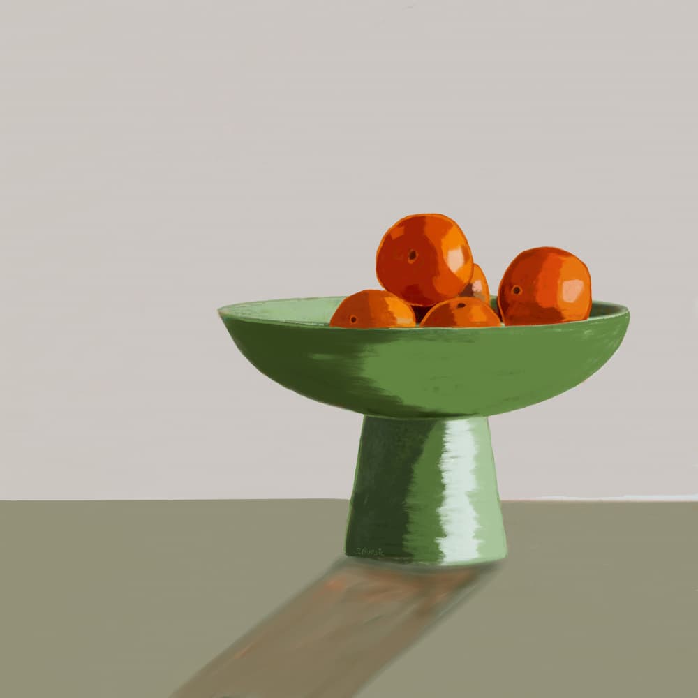 Green Fruit Bowl by Sharyn Bursic — canvas wall art