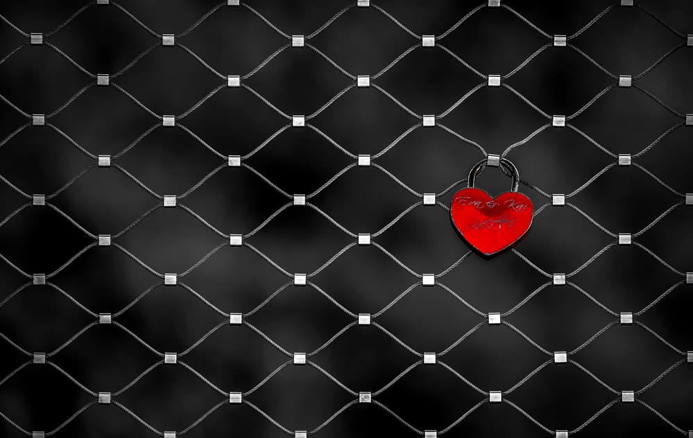 Red Heart Love Lock by Raju Khan — canvas wall art