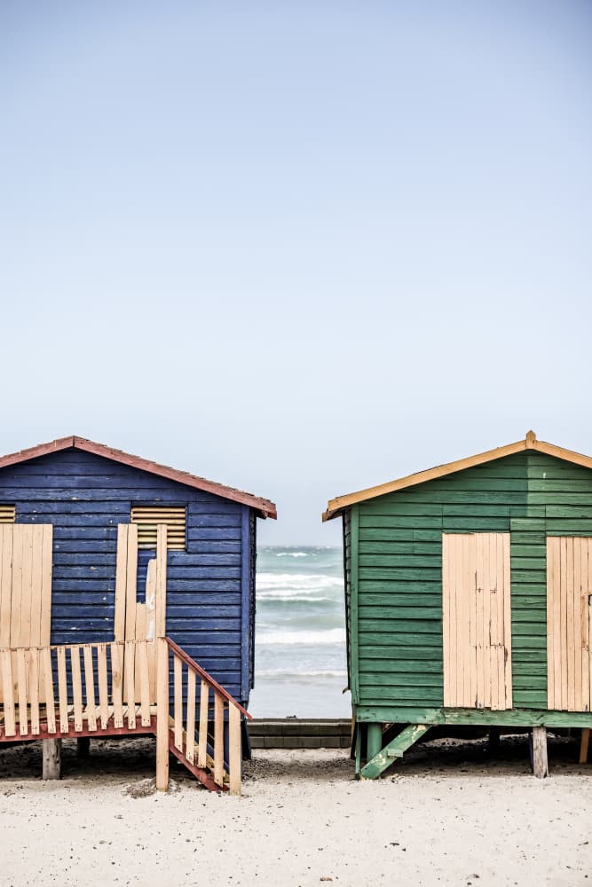 Coastal Huts Harmony by Shot by Clint — canvas wall art