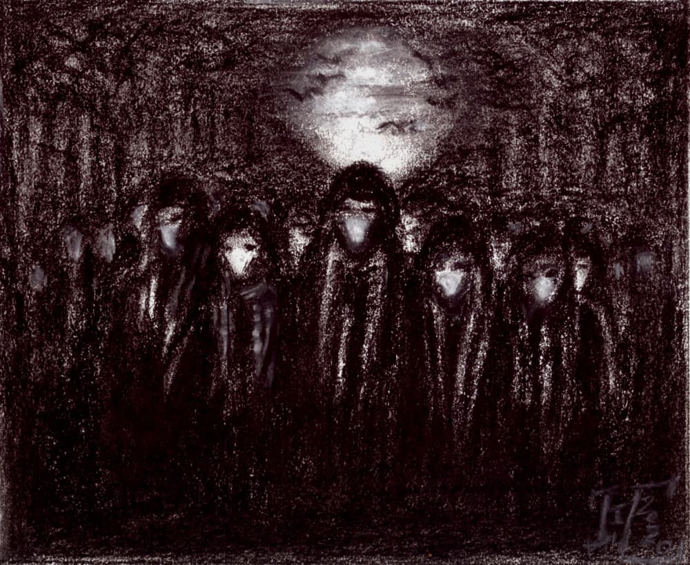 Eerie Forest Figures by Tim Hoinkis — canvas wall art