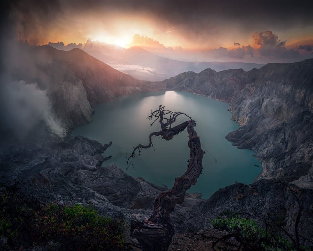Volcanic Crater Lake by Fikri Muharram — canvas wall art