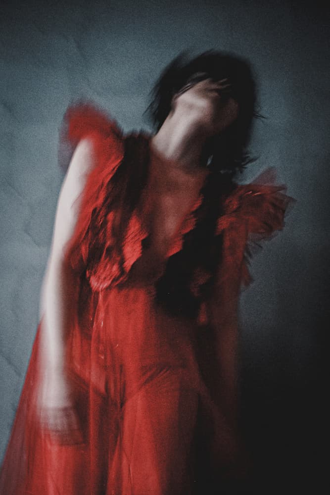Red Dress in Motion by Kurosaki Sangan — canvas wall art
