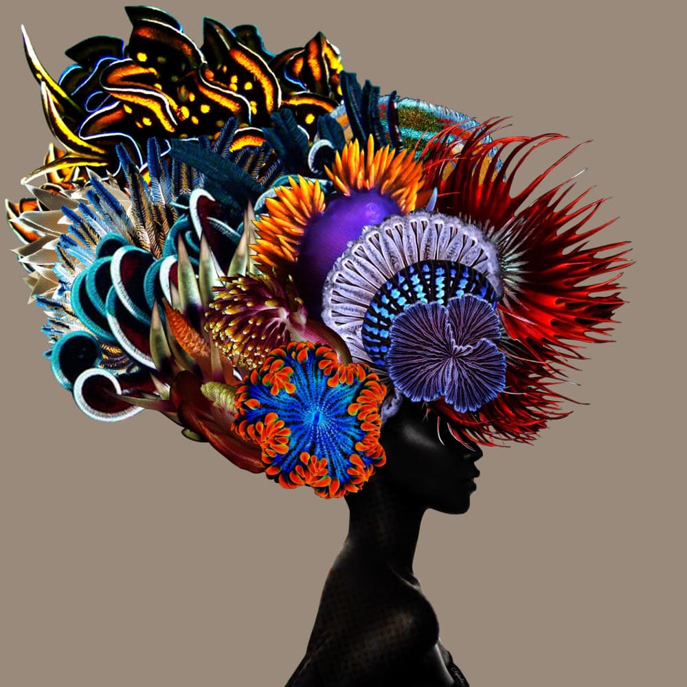 Vibrant Marine Headpiece by Lolita Lorenzo — canvas wall art