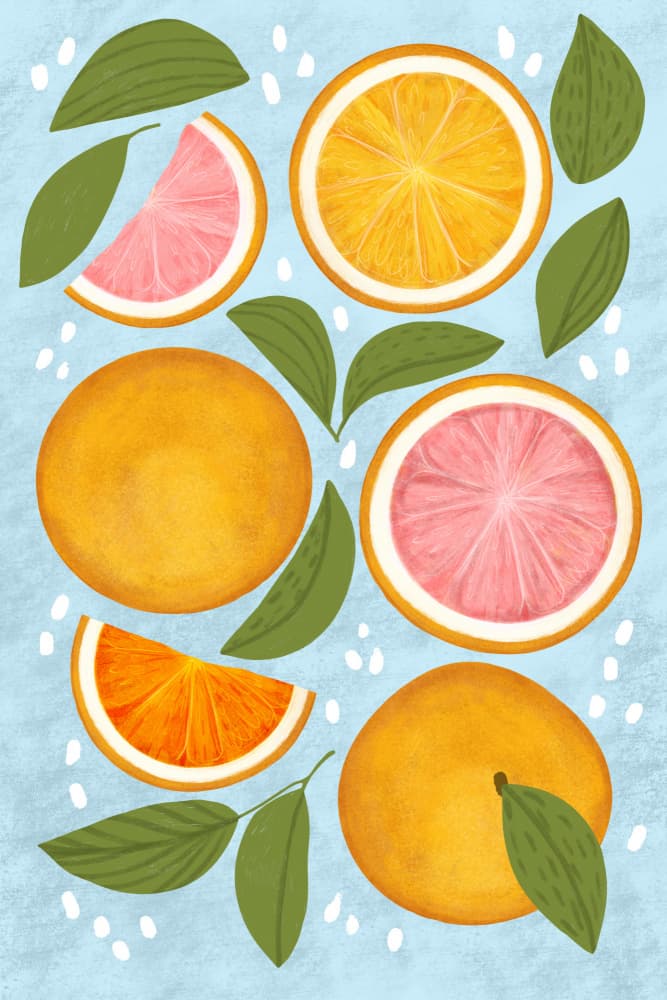 Fresh Citrus Medley by EMELIEmaria — canvas wall art