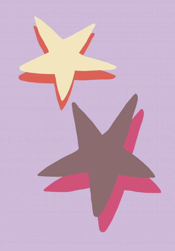 Pastel Overlapping Stars by Pictufy Studio — canvas wall art