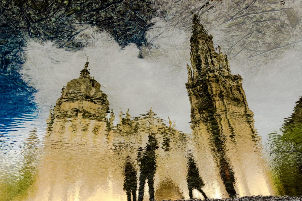 Abstract City Reflection by Dario Puebla — canvas wall art
