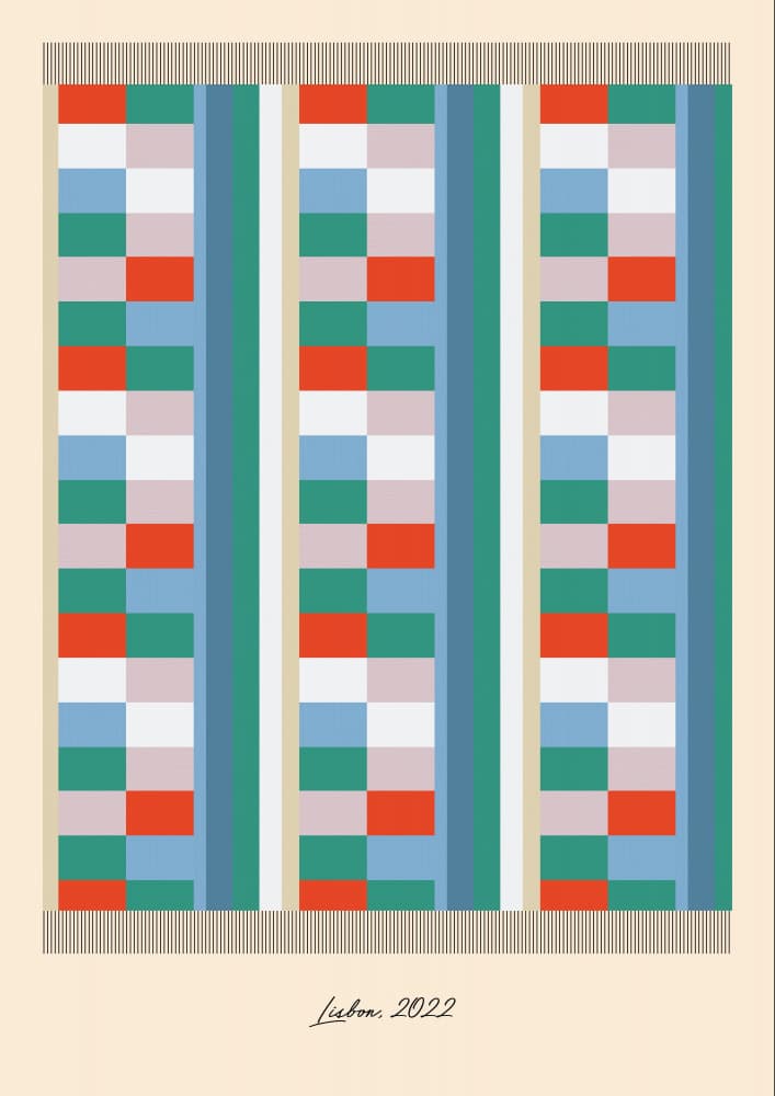 Geometric Color Stripes by Emma Make — canvas wall art