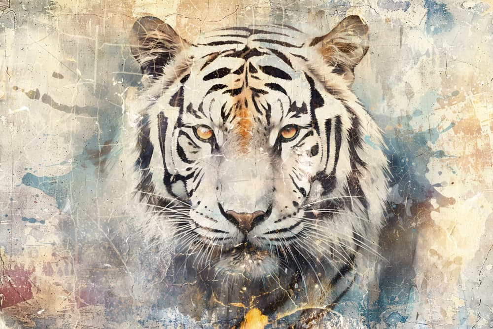 Intense Tiger Portrait by Rafal Kulik — canvas wall art