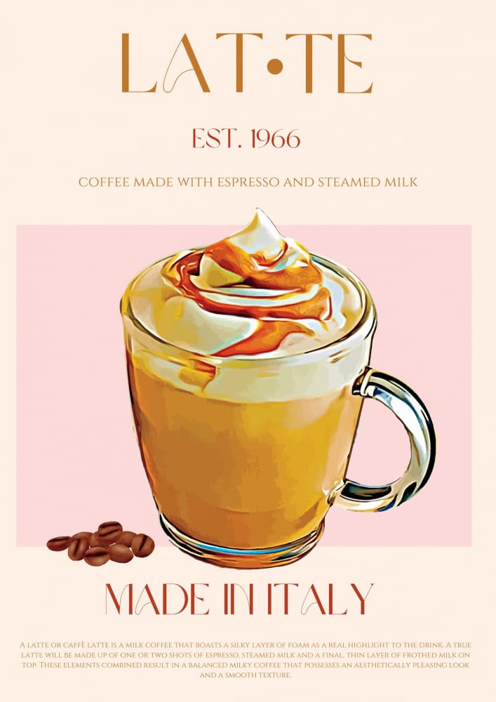 Delicious Caramel Latte by Nazma Khokhar — canvas wall art