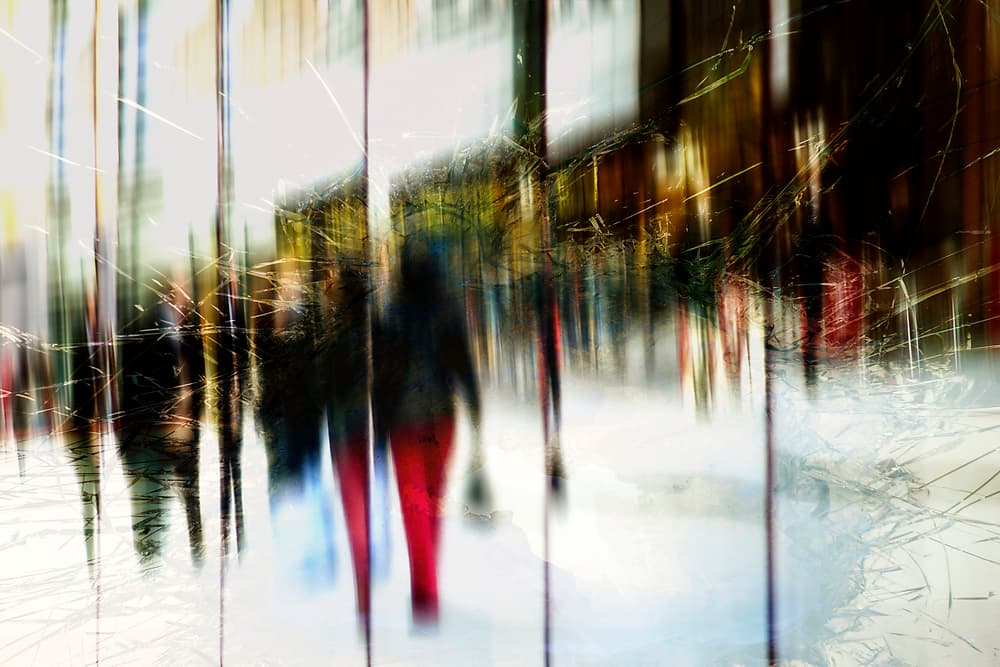 Blurred City Life by Bastian Kienitz — canvas wall art