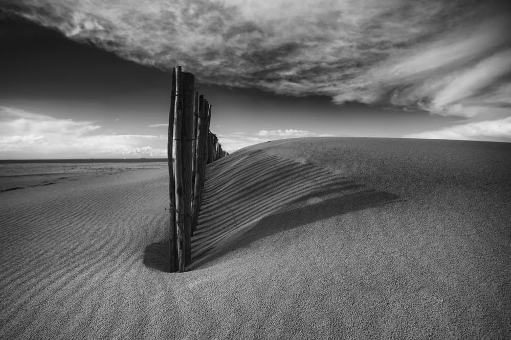 Sand Dune Fence Shadows by Stéphane Pecqueux — canvas wall art