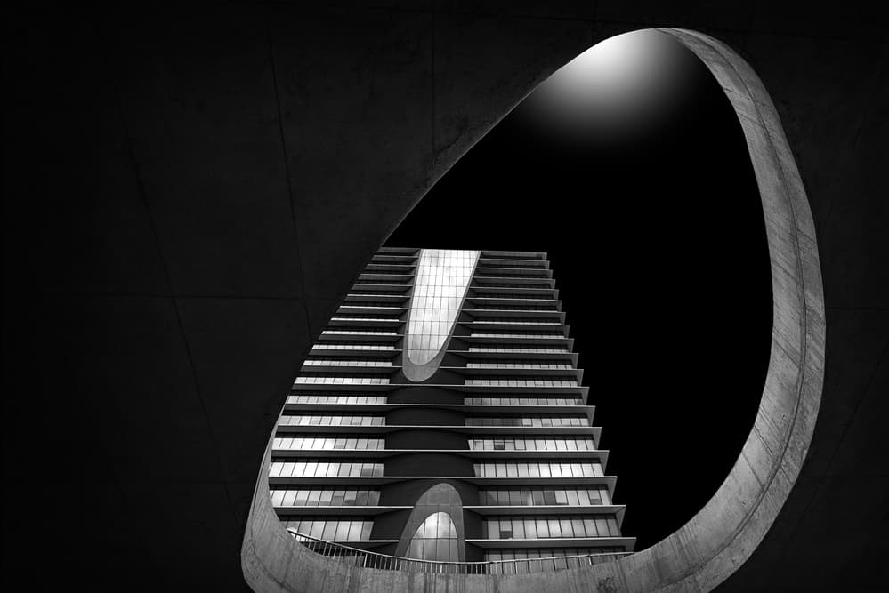 Sleek Curved Architecture by Roland Weber — canvas wall art