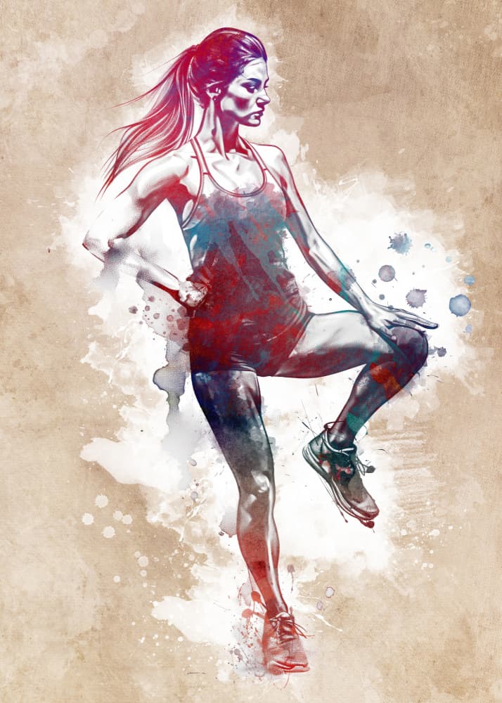 Dynamic Fitness Woman by Justyna Jaszke — canvas wall art