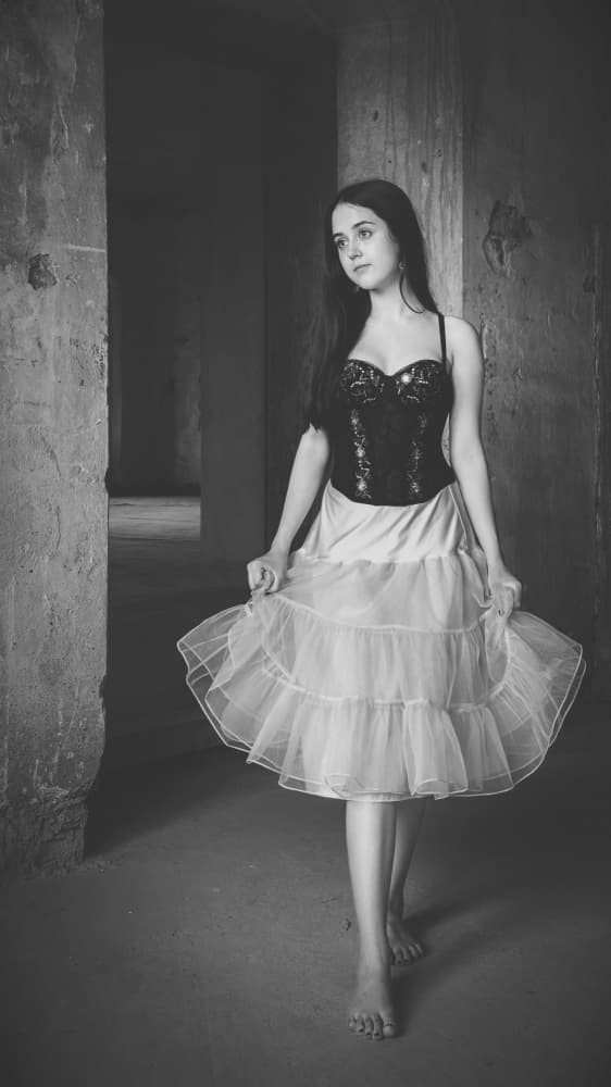Pensive Girl in Tulle by Miroslaw Prybinski — canvas wall art