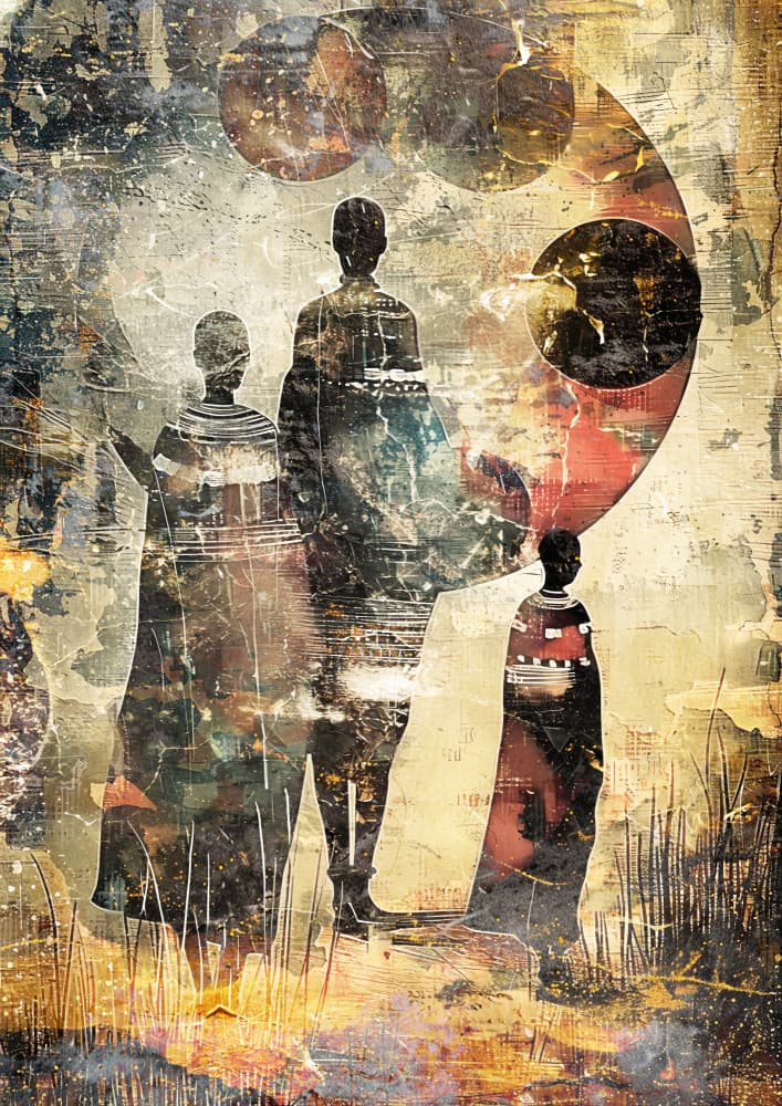 Abstract African Family by Rafal Kulik — canvas wall art