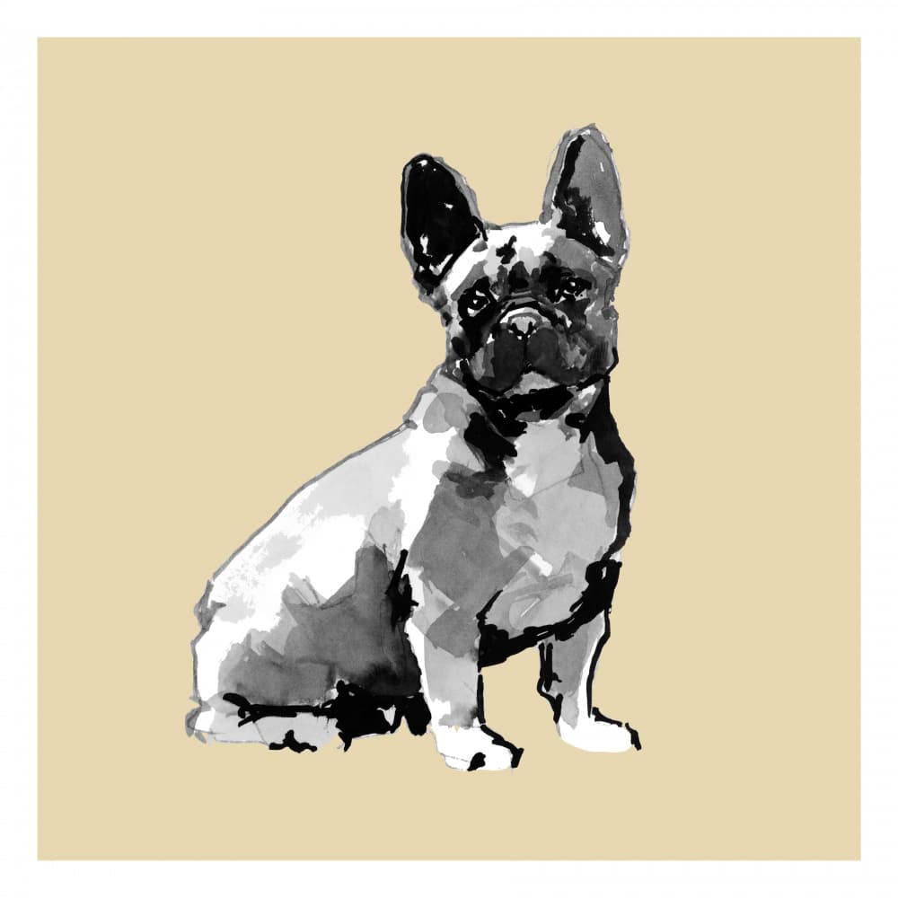 Watercolor French Bulldog by cartissi — canvas wall art