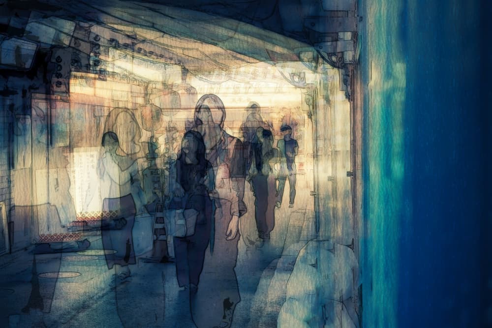 Dreamy Urban Movement by moucorn — canvas wall art
