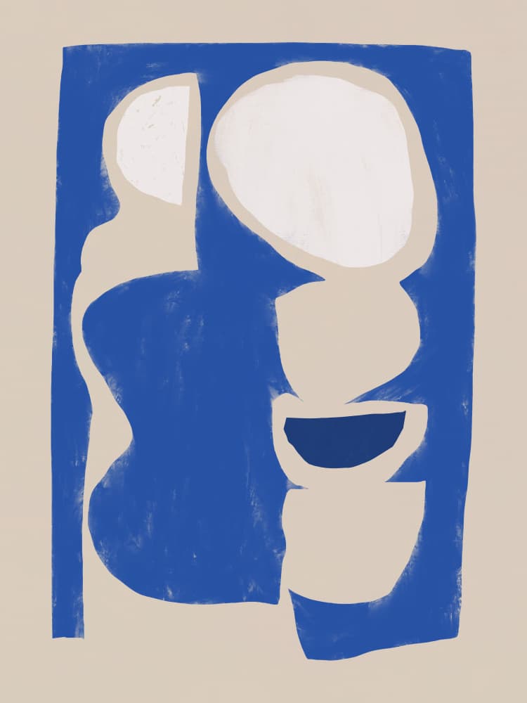 Modern Blue Shapes by Little Dean — canvas wall art