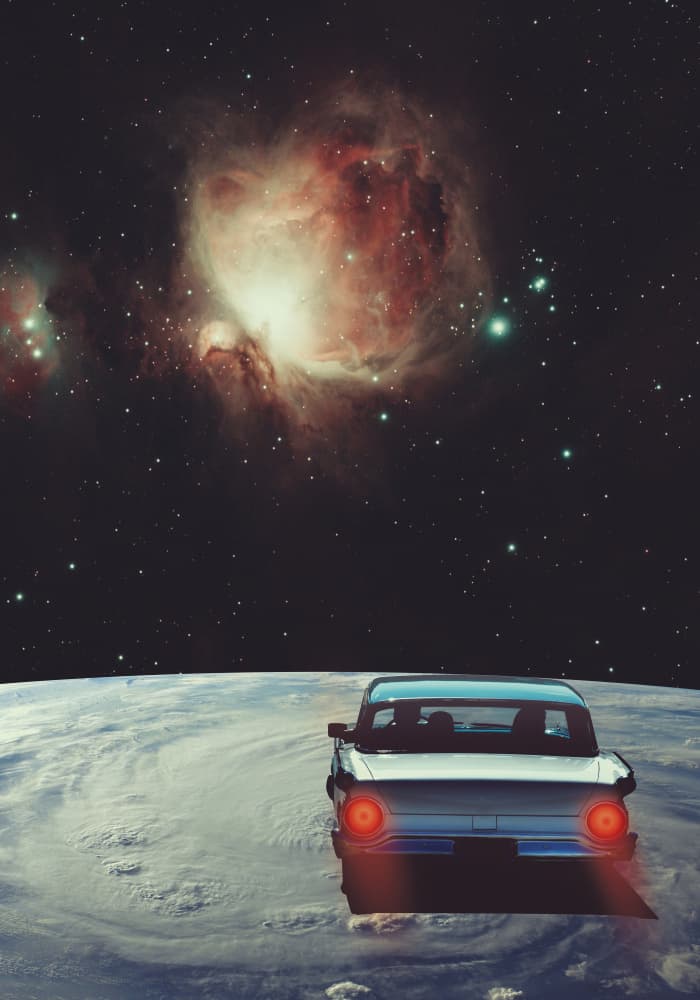 Cosmic Car Journey by Daniel Donocik — canvas wall art