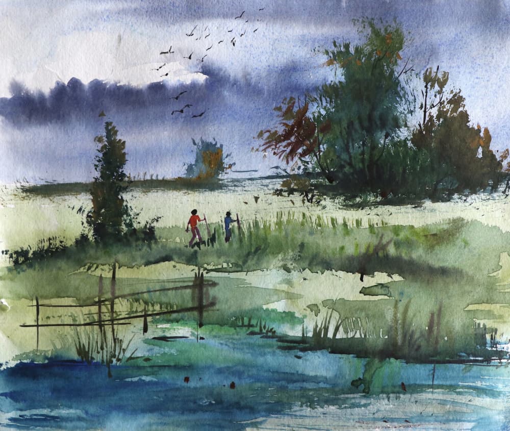 Cloudy Day Exploration by Santhosh ch — canvas wall art