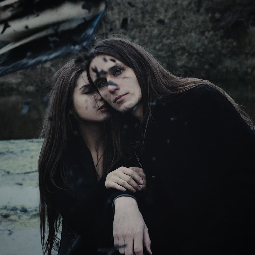Moody Couple Portrait by Ksenia Sinyavina — canvas wall art
