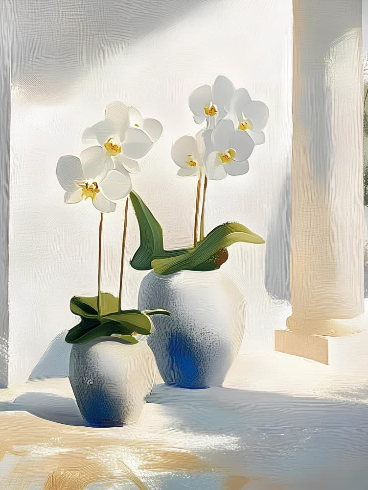 Elegant White Orchids by Avanesova Elena — canvas wall art