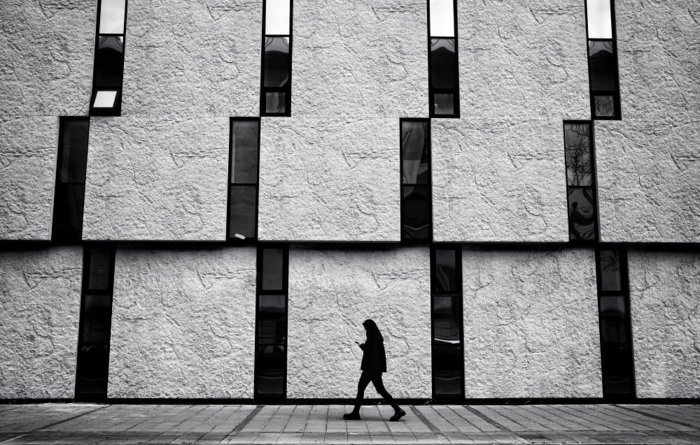 Modern Architecture Walk by Ali Ayer — canvas wall art