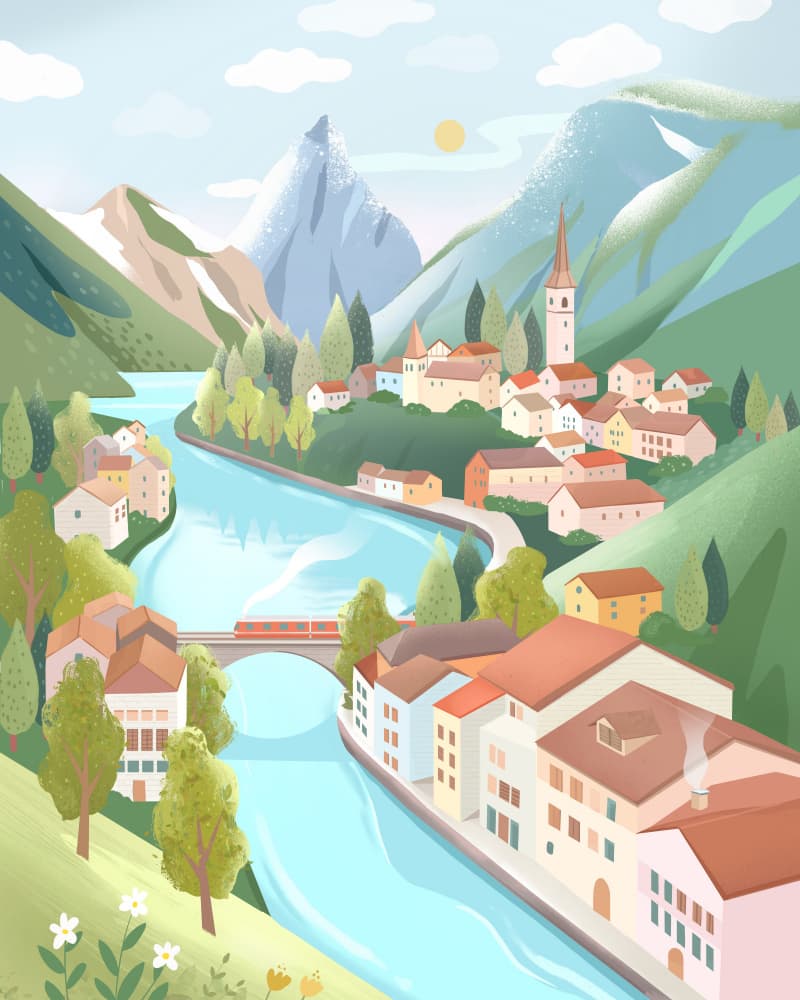 Swiss Alps by Petra Lizde — canvas wall art