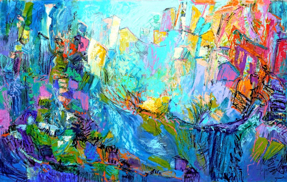 Luminous Petal Cascade by Dorothy Fagan — canvas wall art