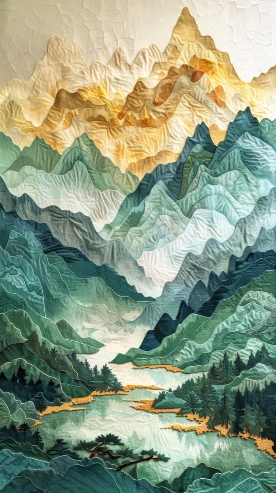 Textured Asian Landscape by Bilge Paksoylu — canvas wall art