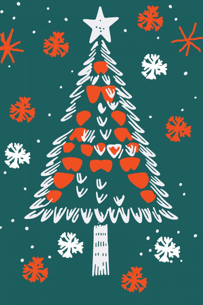 Festive Christmas Tree by casa cartissi — canvas wall art