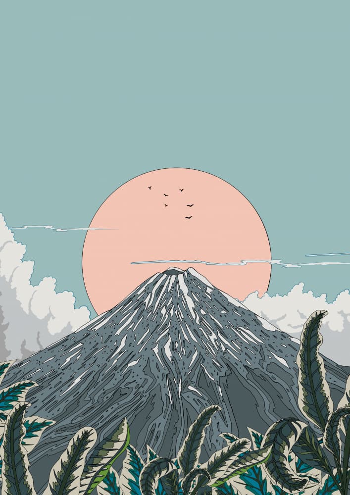 Mount Fuji Pink Sunrise by Nicholas — canvas wall art