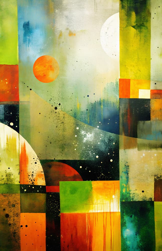 Vibrant Cosmic Geometry by Miguel Bruzual — canvas wall art