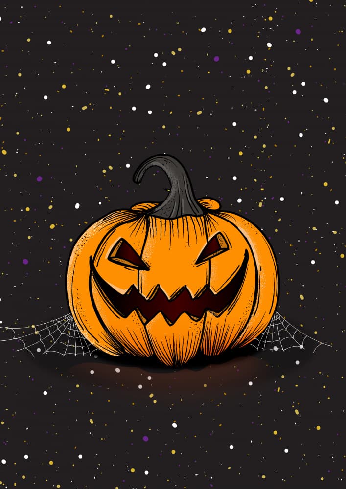 Spooky Halloween Pumpkin by Nicholas — canvas wall art