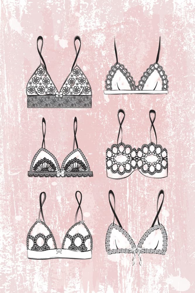 Delicate Lace Bralettes by Martina — canvas wall art