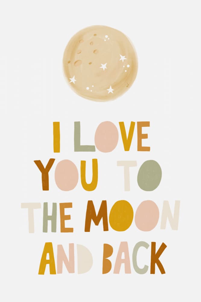 Whimsical Moon Love Quote by Menina Lisboa — canvas wall art