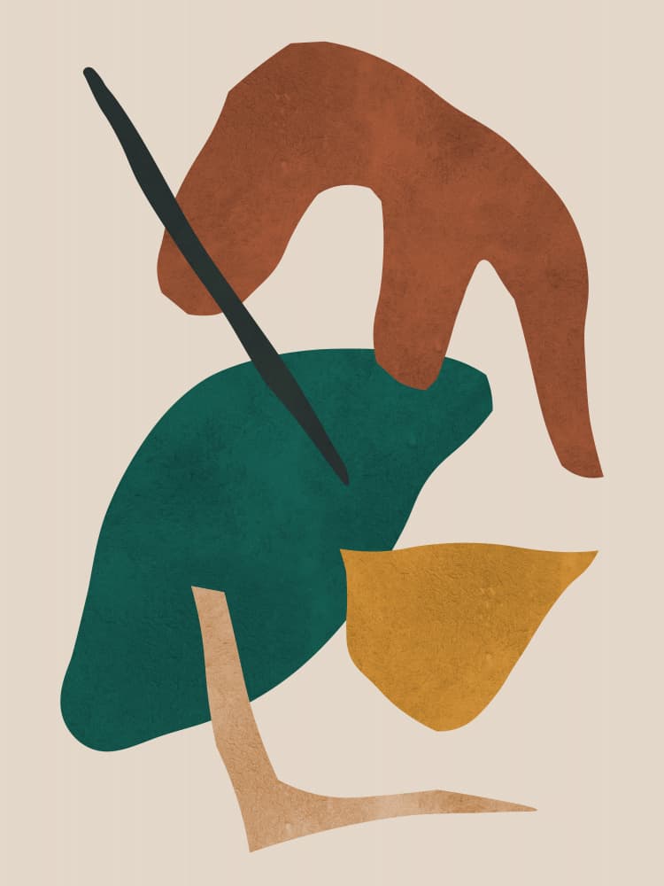 Earthy Abstract Shapes by Vitor Costa — canvas wall art