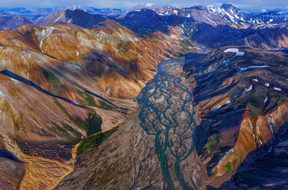 Colorful Mountain River Valley by Tony Yu — canvas wall art