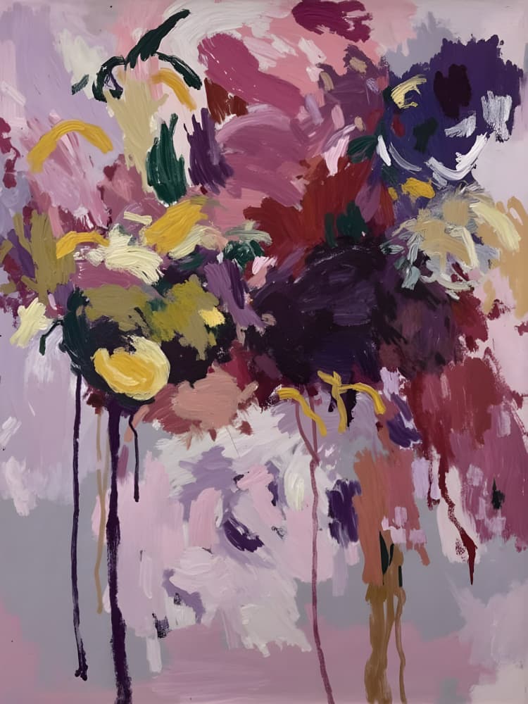 Vibrant Abstract Blooms by Edie — canvas wall art