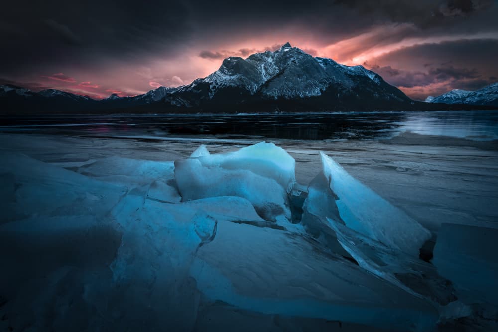 Icy Mountain Sunset by Bing Li — canvas wall art