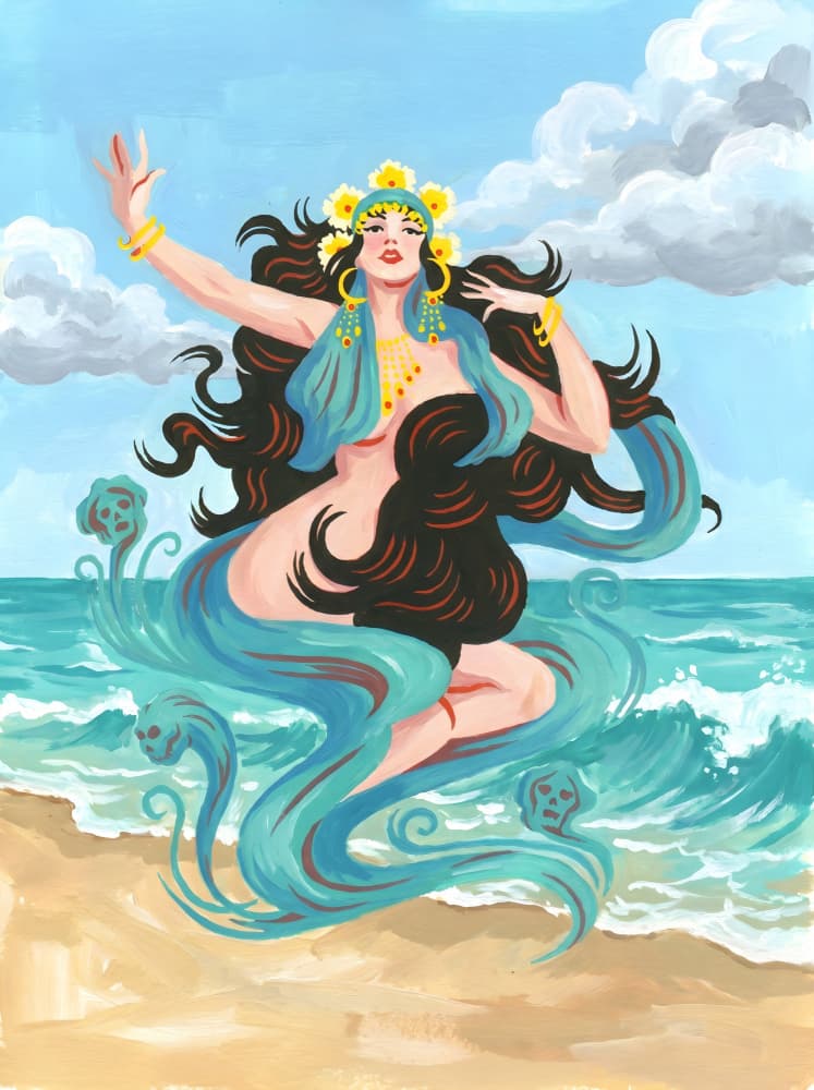 Goddess of the Waves by HUGO — canvas wall art