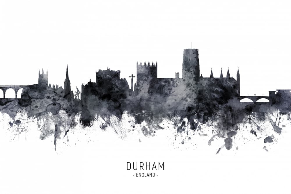 Gritty Durham Skyline by Michael Tompsett — canvas wall art