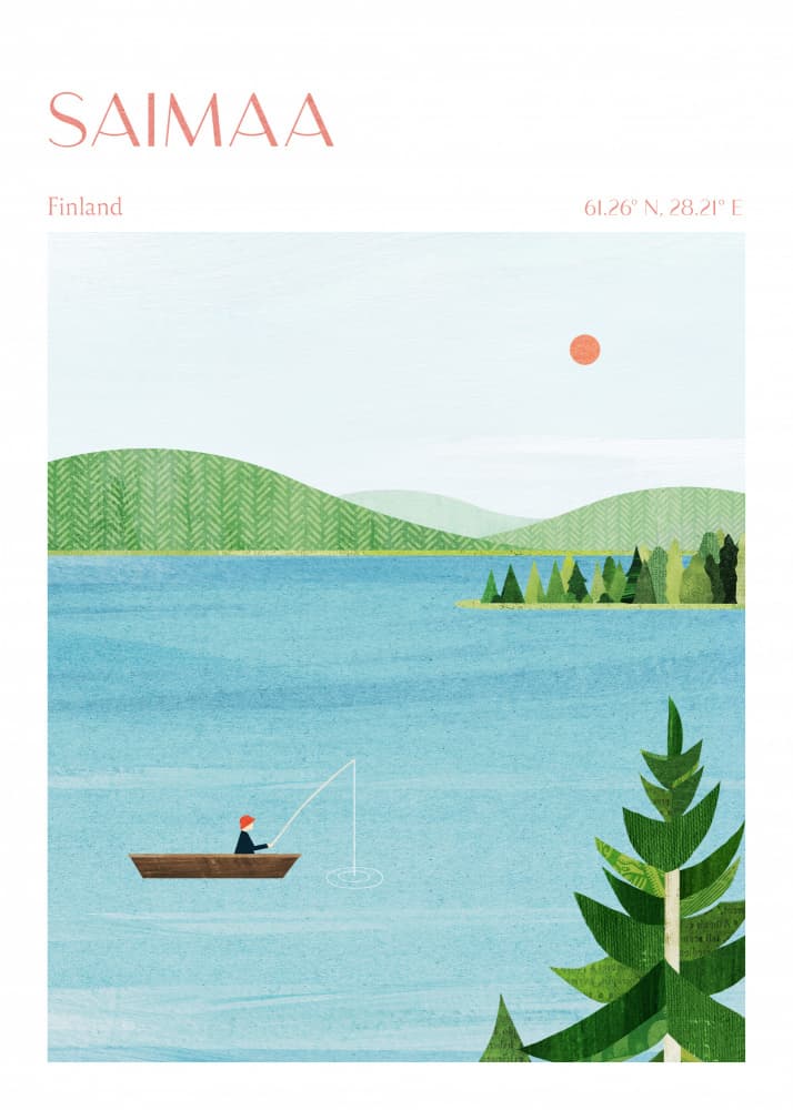 Calm Lake Fishing by longwayhome — canvas wall art