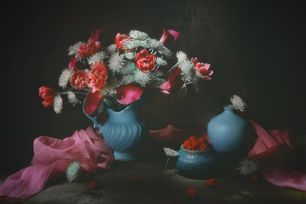 Moody Floral Still Life by Lydia Jacobs — canvas wall art