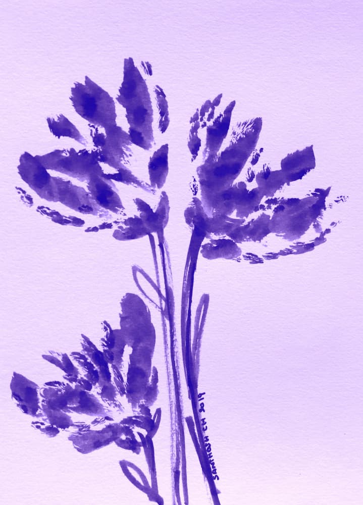 Abstract Purple Blooms by Santhosh ch — canvas wall art