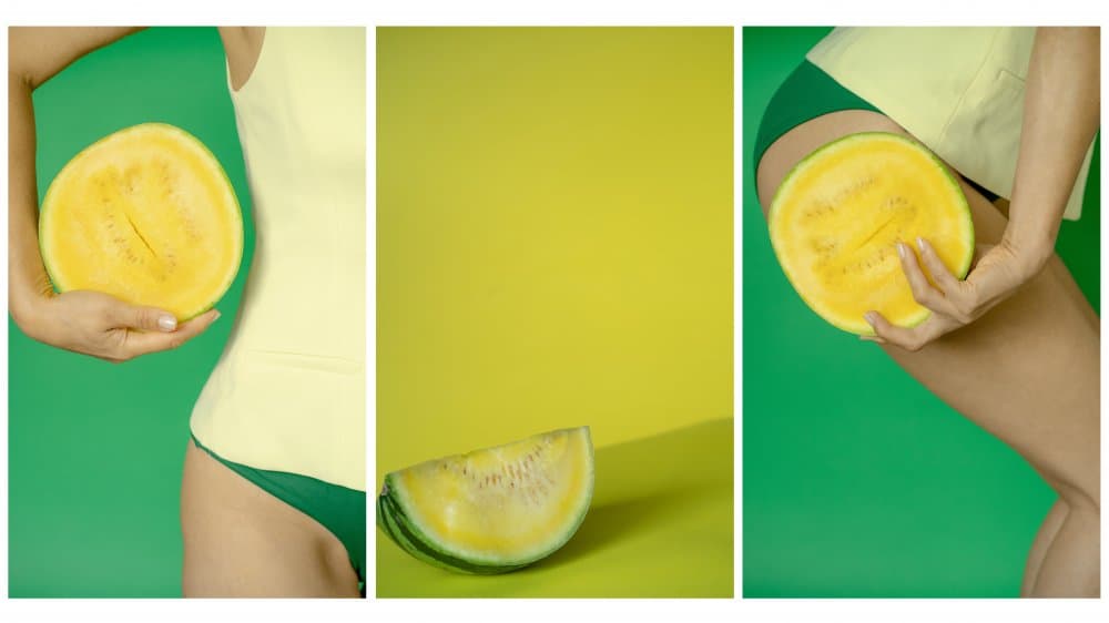 Vibrant Yellow Watermelon by Larisa Usmanova — canvas wall art