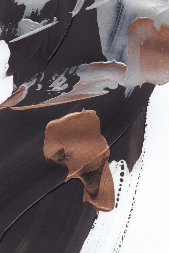 Dynamic Brushstrokes in Brown and Copper by uplusmestudio — canvas wall art