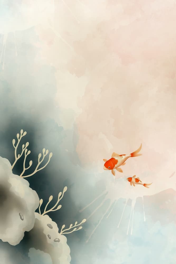 Underwater Koi Serenity by Fadil Roze — canvas wall art