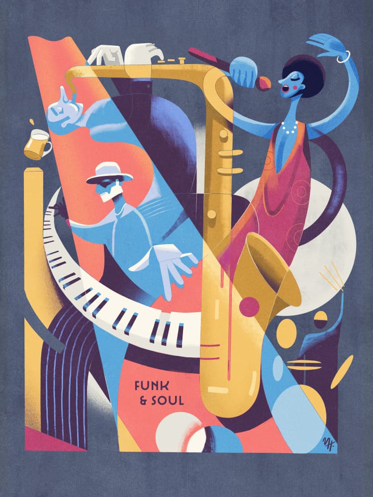 Vibrant Funk Soul by Mark Harrison — canvas wall art